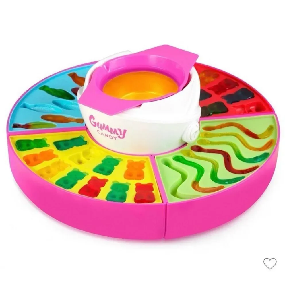 Nostalgia Gummy Candy Making Kit With 4 Silicone Mold Trays Bundle Multicolor OS